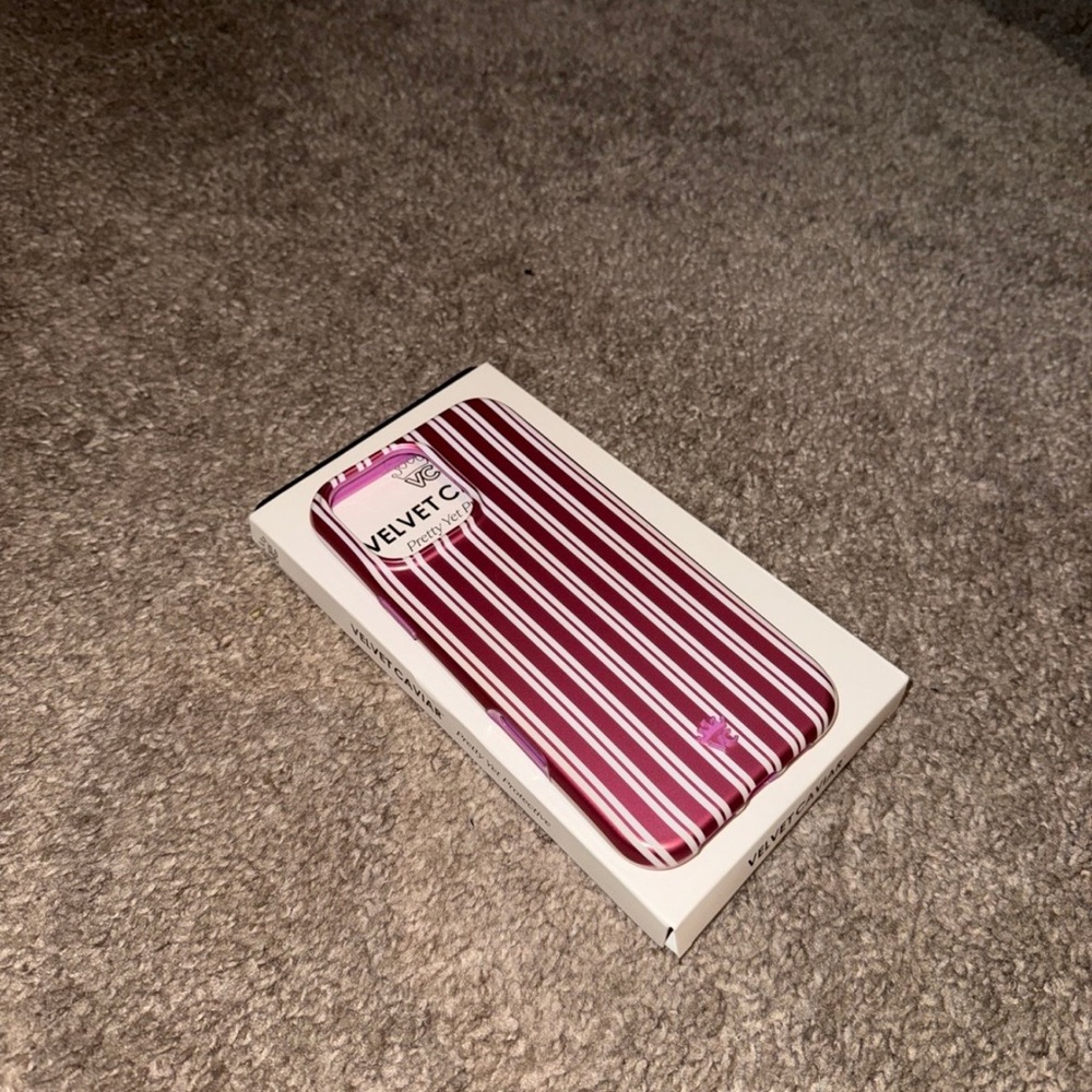 Velvet Caviar Burgundy and White Striped Phone Case